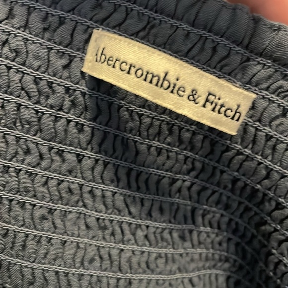 Abercrombie & Fitch Blue Floral Puff Sleeve Top Large - Picture 3 of 7